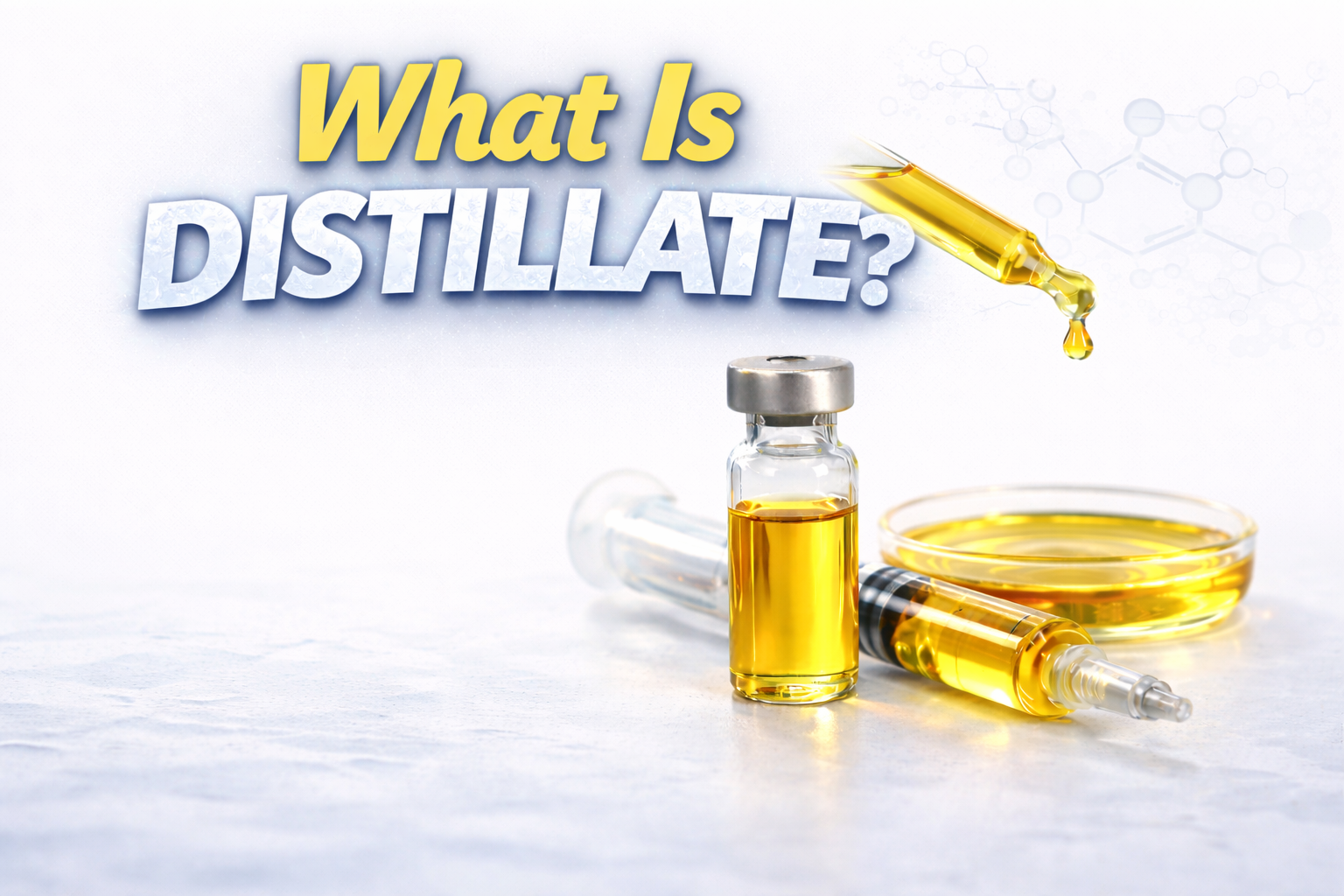 What Is Distillate featured image with amber distillate dropper